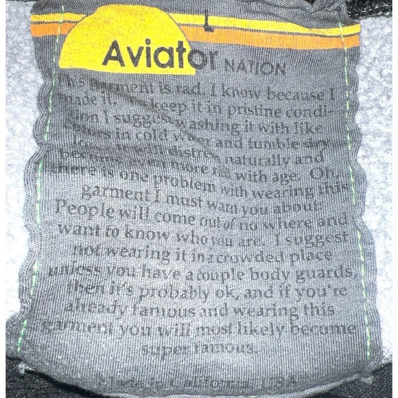 Aviator Nation Gray Hoodie with Black Hood - Picture 11 of 13